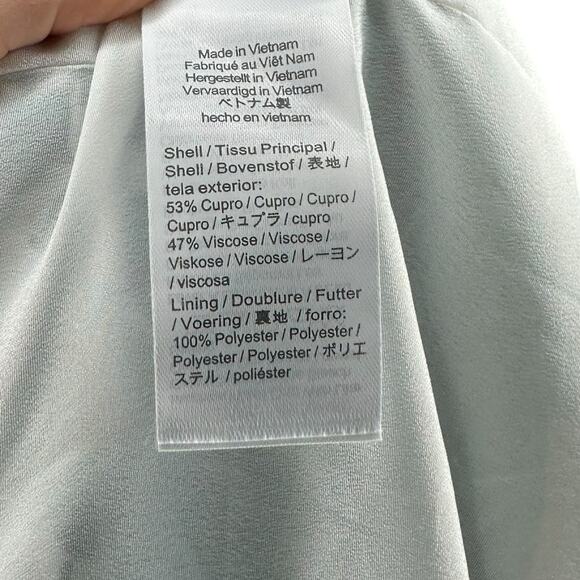 J. CREW Collection One Shoulder Ruffle Trim White Green Blue Floral Print Maxi - Picture 7 of 10